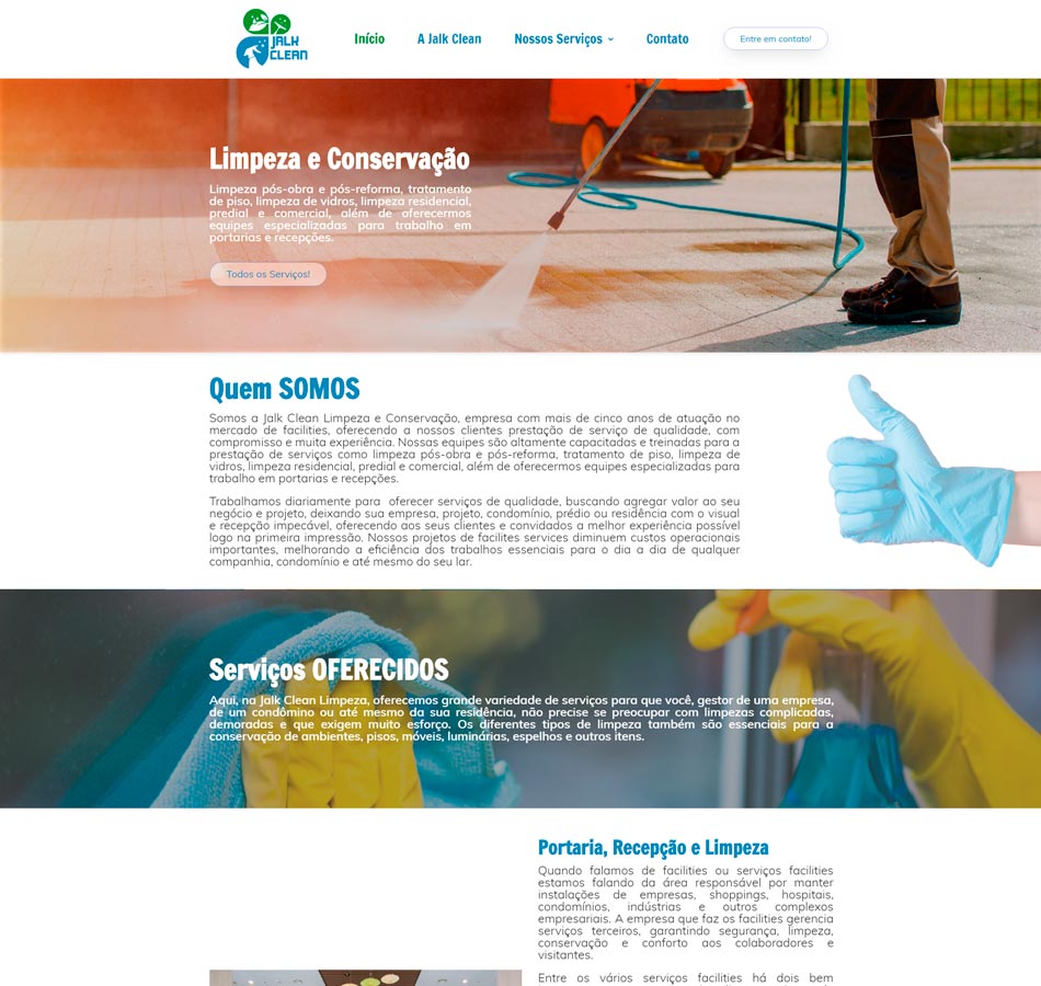 Criação de site para empresa de limpeza