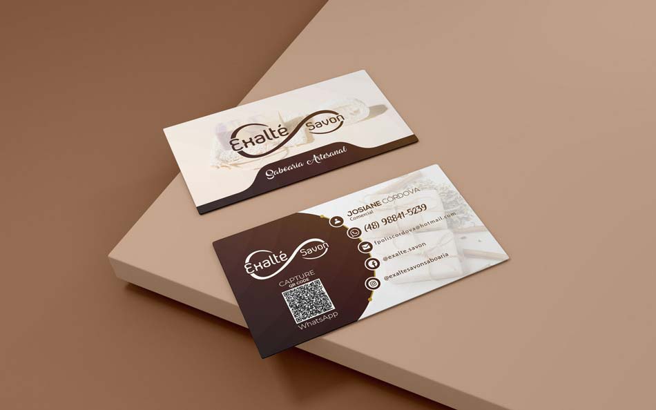 Criação de arte para cartão de visita para empresa de saboaria artesanal