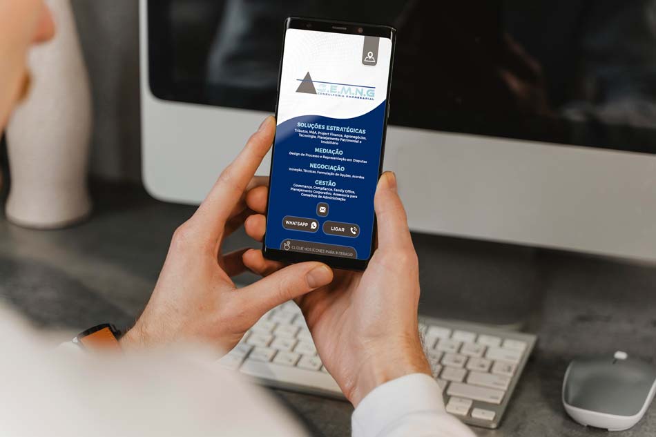 Criação de cartão digital para empresa de consultoria empresarial