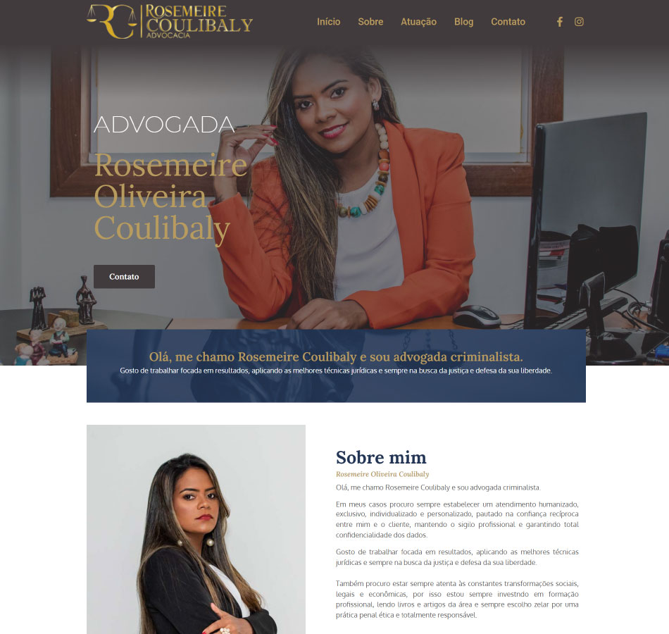 Criação de site one-page para advocacia