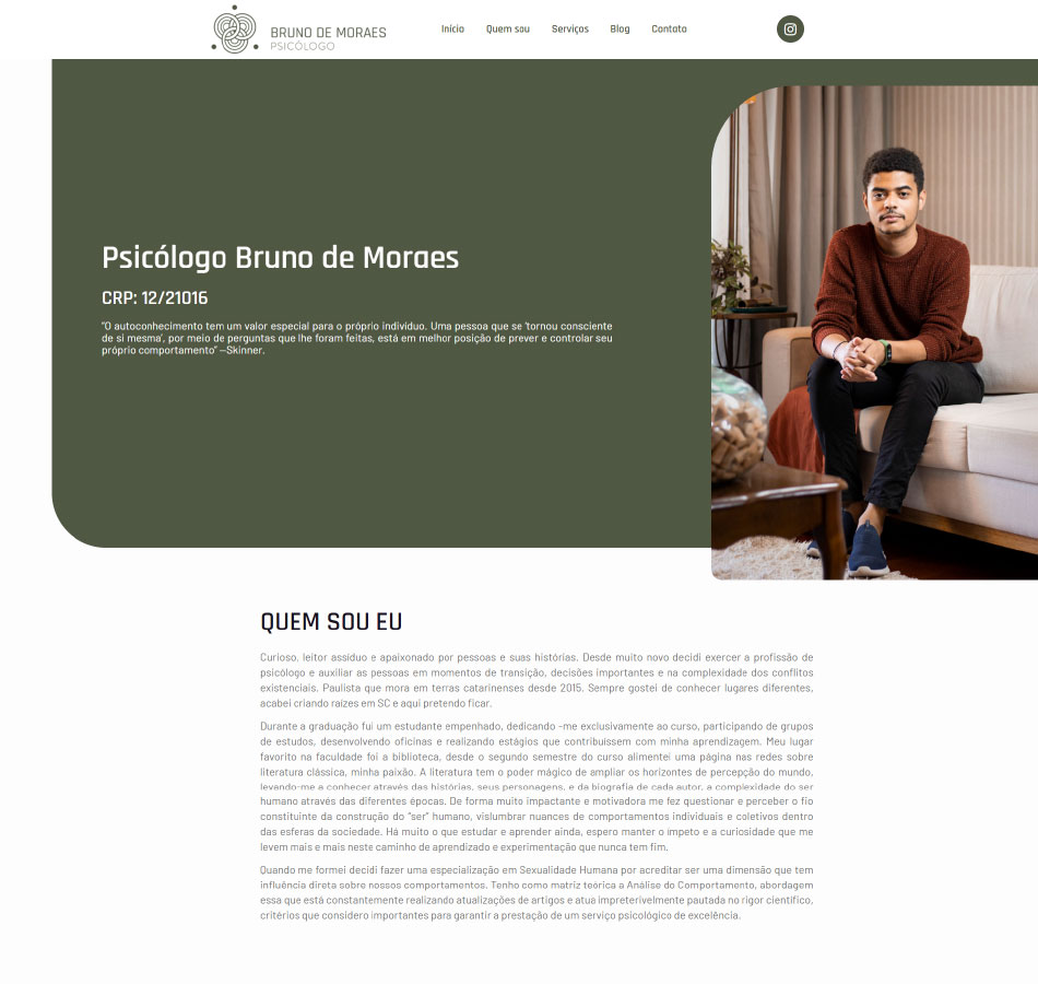 Criação de site one-page para psicólogo