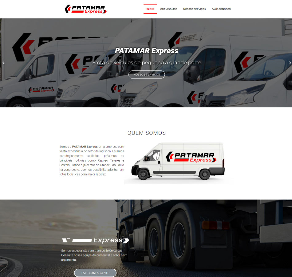 Criação de site para empresa de transporte express