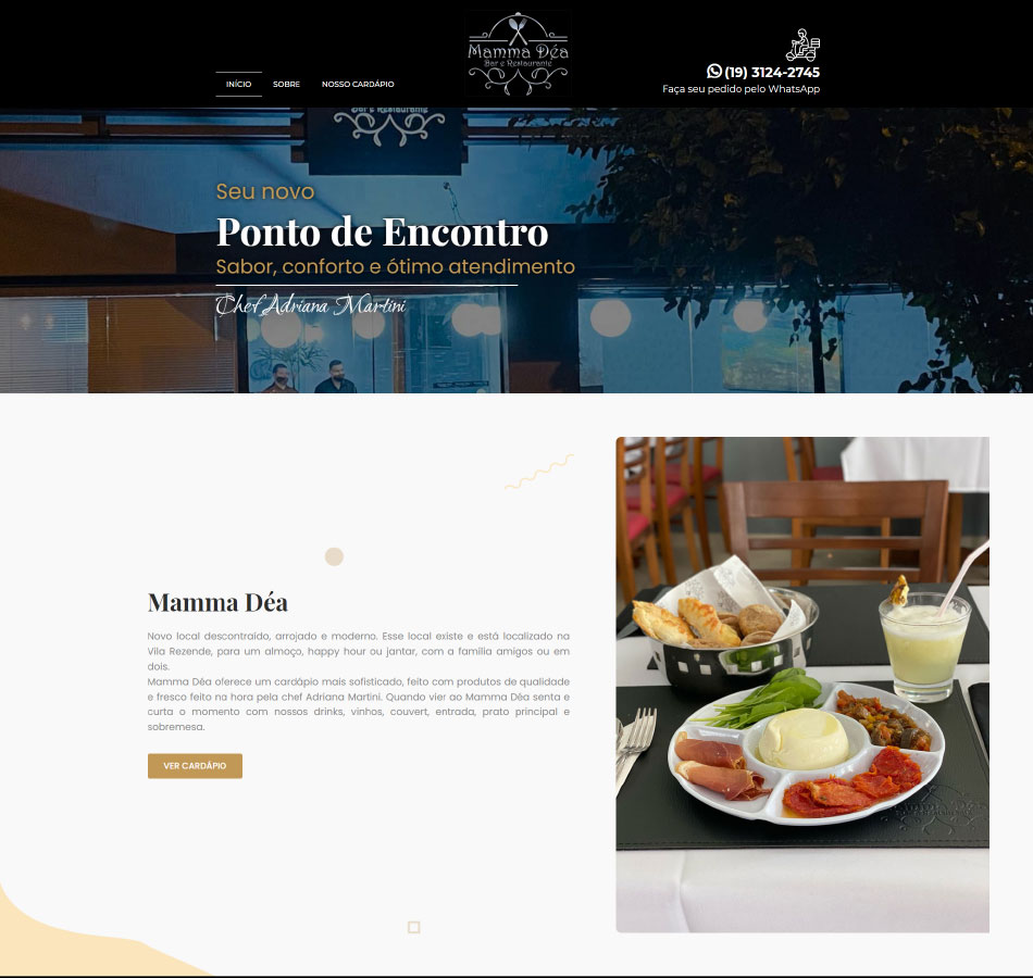 Criação de site para restaurante