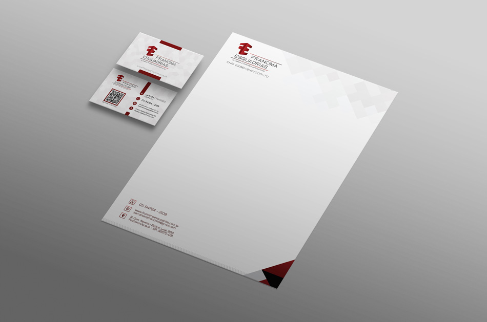 Criação de arte para papel timbrado para empresa de esquadrias