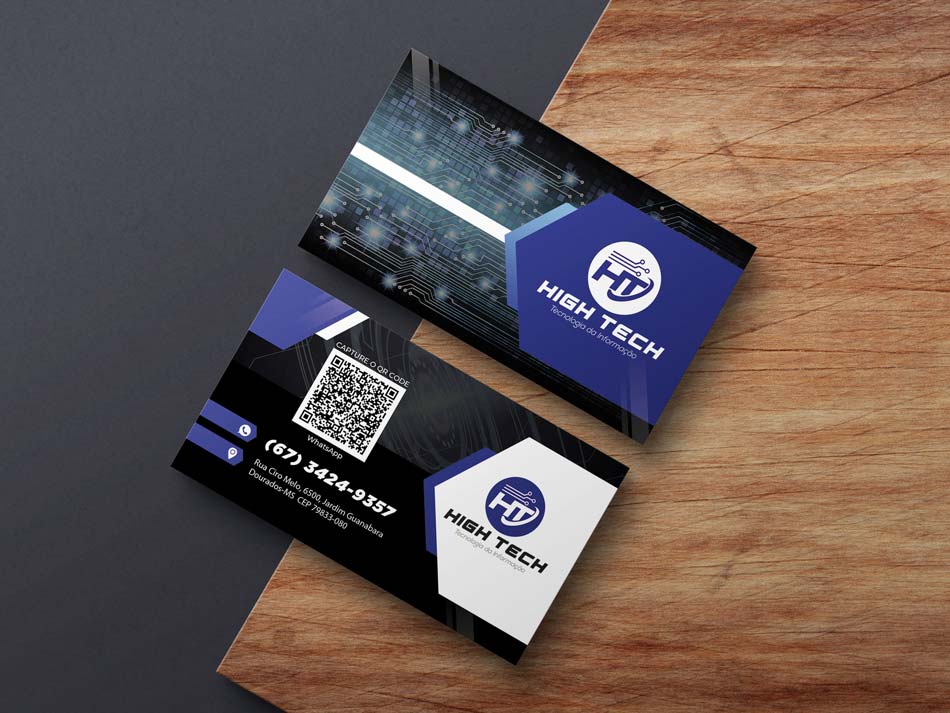 Criação de arte para cartão de visita para empresa de TI - Tecnologia da Informação