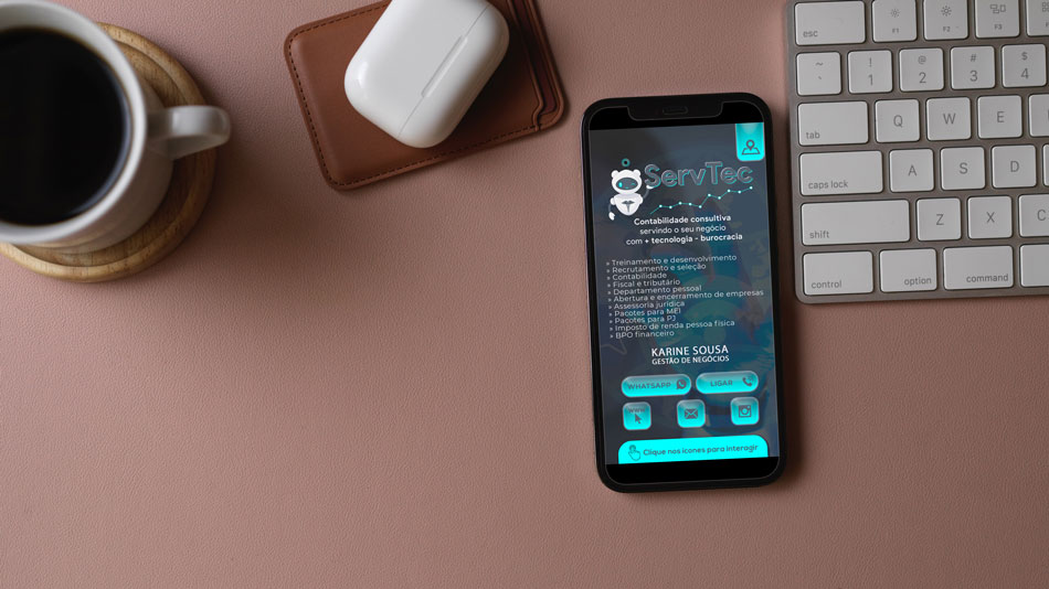 Criação de arte para cartão digital para empresa de contabilidade consultiva