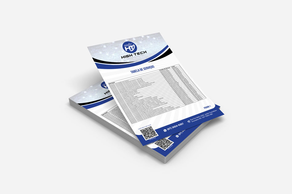 Criação de arte para panfleto para empresa de TI - Tecnologia da Informação