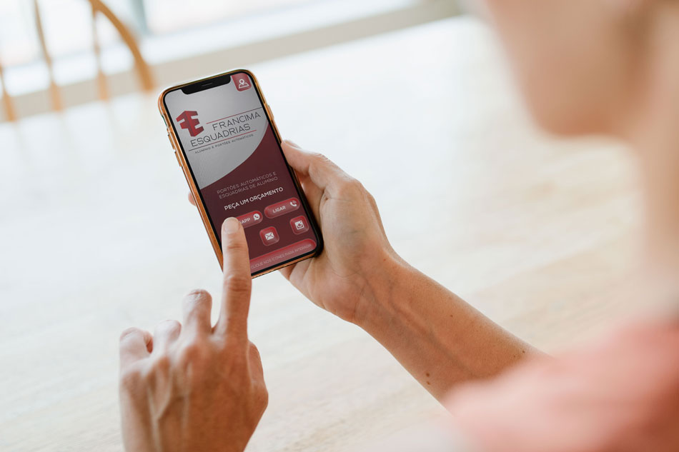 Criação de cartão digital para empresa de esquadrias e portões