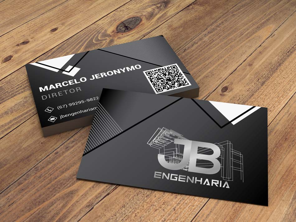 Criação de arte de cartão de visita para empresa de engenharia e construção