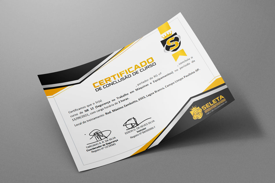 Criação de arte de certificado de conclusão de curso