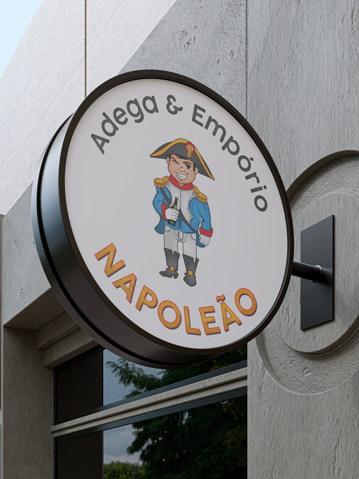 Criação de logo com mascote para adega e empório