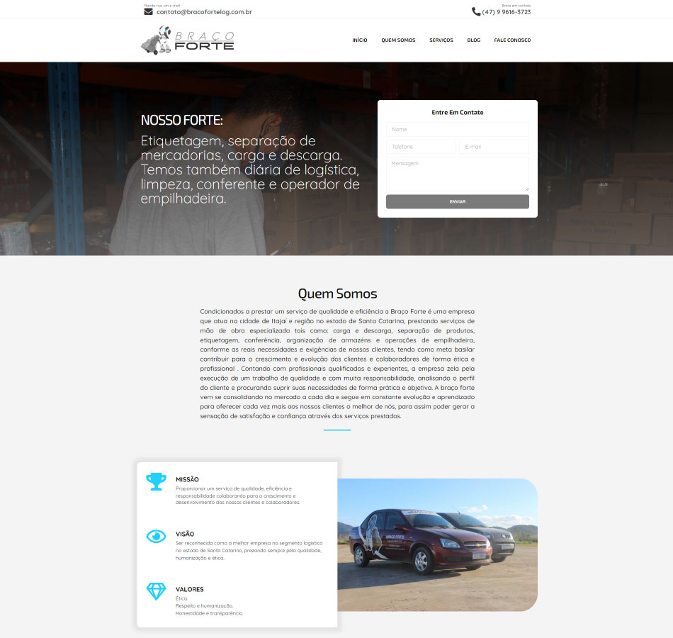 Criação de site para empresa de carga e descarga
