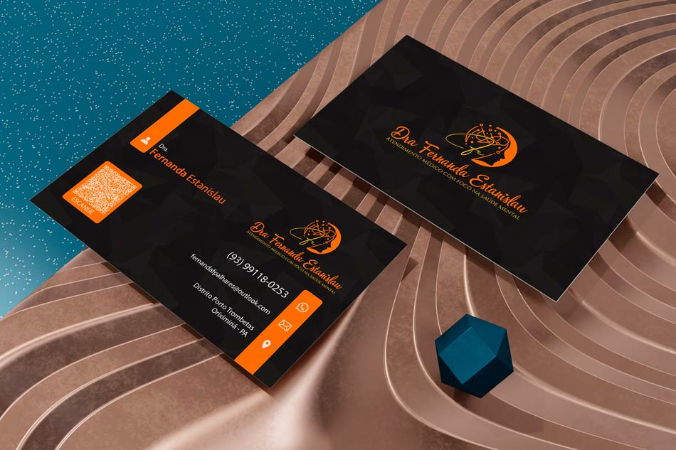 Criação de arte de cartão de visita para a área da saúde mental