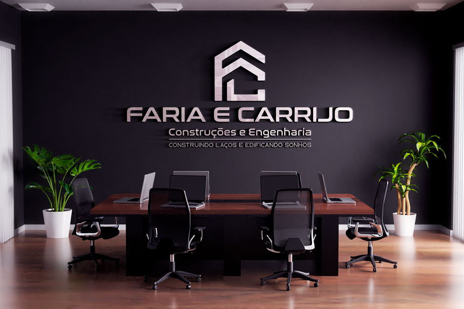 Criação de logo com iníciais personalizadas para empresa de construções e engenharia